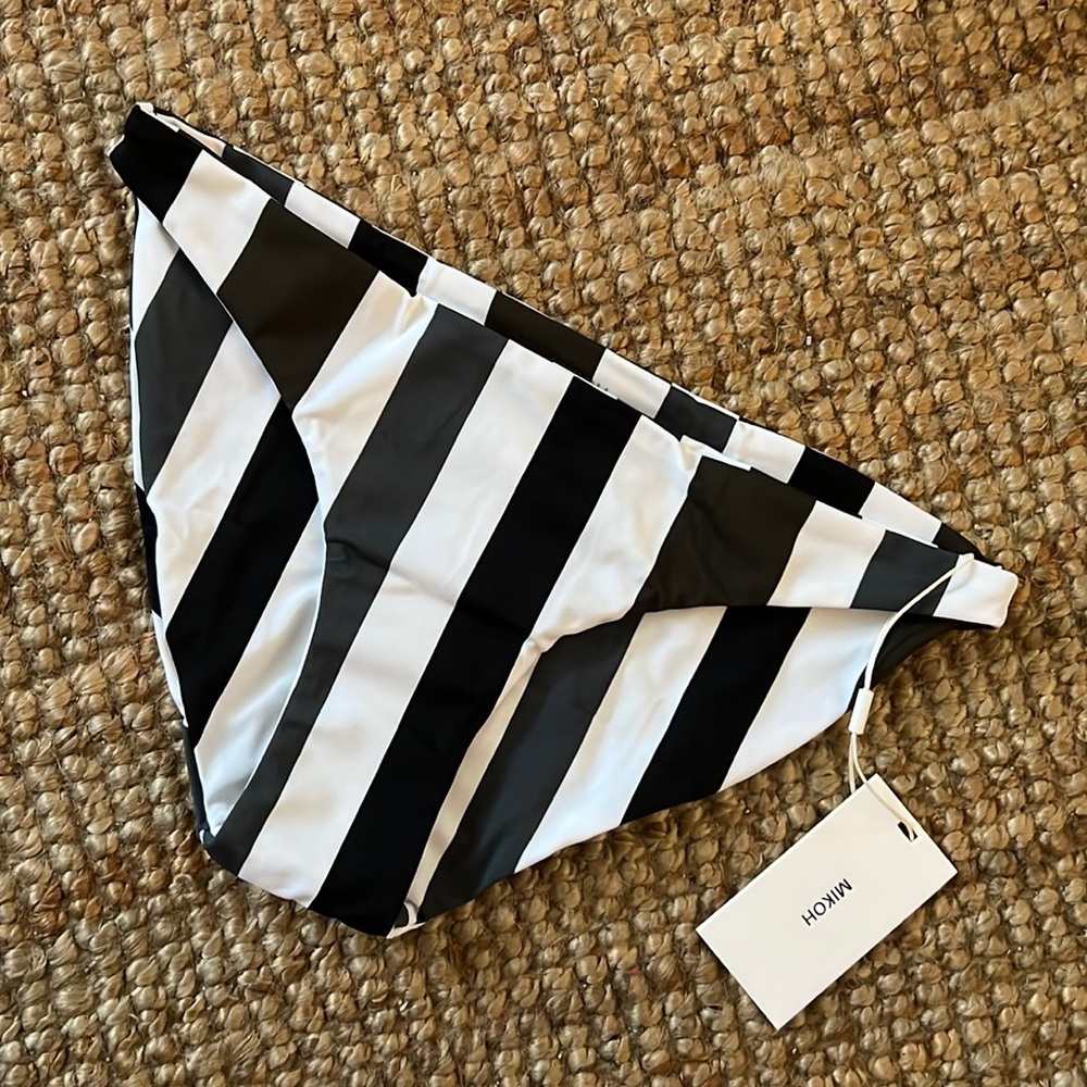MIKOH Zuma Full Coverage Bottom in Retro Stripe NWT